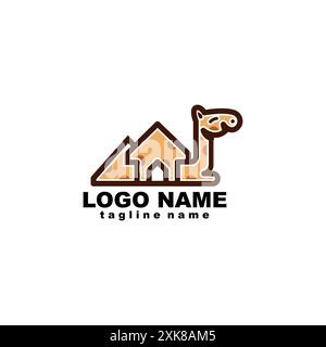 Kamelhaus Logo Design Vektor Stock Vektor
