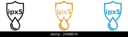 IPX5 wasserdichte Icon Vector Logo Set Kollektion oder Bundle Pack Gruppe Stock Vektor
