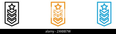 Military Rank Icon Vektor Logo Set Kollektion oder Bundle Pack Gruppe Stock Vektor