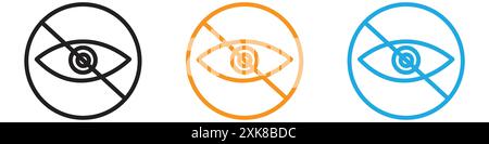 Keine Ansichtssymbol-Vektor-Logo-Set Collection oder Bundle Pack-Gruppe Stock Vektor