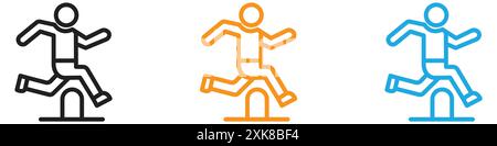 Hindernisrennen-Symbol Vektor-Logo-Set-Kollektion oder Bundle Pack-Gruppe Stock Vektor