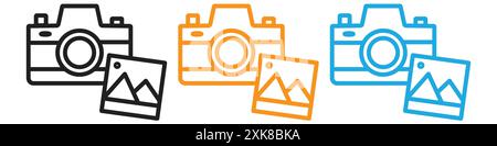 Bild-Schnappschuss-Symbol Vektor-Logo Set Sammlung oder Bündelpackung Gruppe Stock Vektor