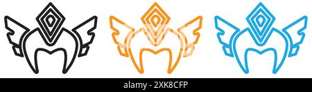 valkyrie Icon Vektor-Logo-Set-Kollektion oder Bundle Pack-Gruppe Stock Vektor