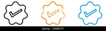 Verified Badge Symbol Vector Logo Set Collection oder Bundle Pack Group Stock Vektor