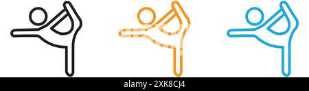 Yoga Pose Symbol Vektor Logo Set Kollektion oder Bundle Pack Gruppe Stock Vektor