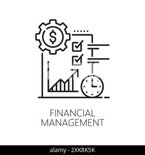 Finanzmanagement-Symbol für Finanzanalyse, Steuereinnahmen und -Budget, Positionsvektor. Bankgeschäft und Buchhaltung – Symbol für Finanzmanagement Stock Vektor
