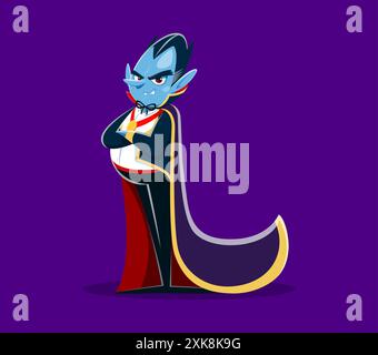 Halloween Schriftart, Buchstabe L als Dracula Vampirfigur für Horror Cartoon Alphabet, Vektor Kinder ABC. Halloween-Weihnachtsschriftart oder gruselige Schrift von Lette Stock Vektor