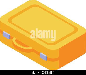 Gelbe Aktentasche aufrecht stehend, bereit für eine Geschäftsreise oder einen Tag im Büro Stock Vektor