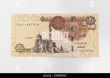 Sultan al-Ashraf Qaytbay Moschee in Kairo. Porträt aus Ägypten 1-Pfund-Banknoten Stockfoto