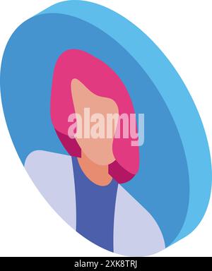 Eine Ärztin mit rosa Haaren trägt einen Labormantel in diesem Avatar Stock Vektor