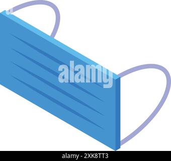 Blaue medizinische Maske zum Schutz vor Viren, Bakterien, Verschmutzung, Smog, pm 2,5 Stock Vektor