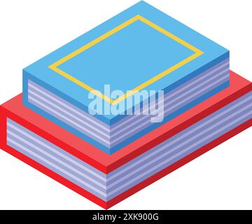 Zwei bunte Bücher stapeln sich, symbolisieren das Streben nach Wissen und die Freude am Lesen Stock Vektor