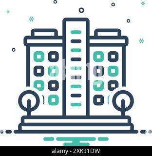 Symbol für Wohnungen, mehrstöckig Stock Vektor