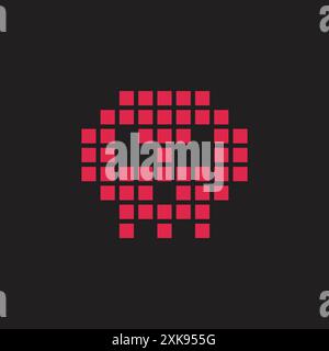 Pixelsymbol Schädel. Vektorabbildung Stock Vektor