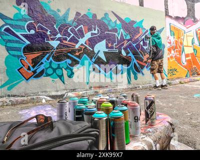 Graffiti-Tunnel, Leake Street Stockfoto