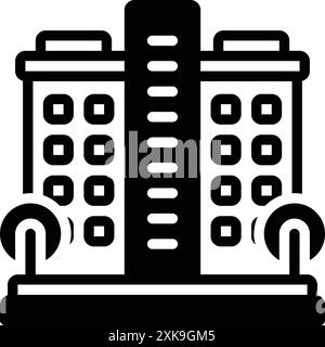 Symbol für Wohnungen, mehrstöckig Stock Vektor