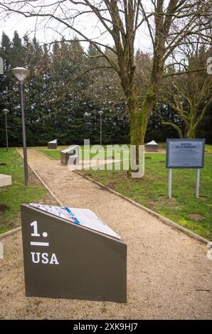 Der Assenois-Bunkerplatz bei Fortin Boggess bei Bastogne Stockfoto