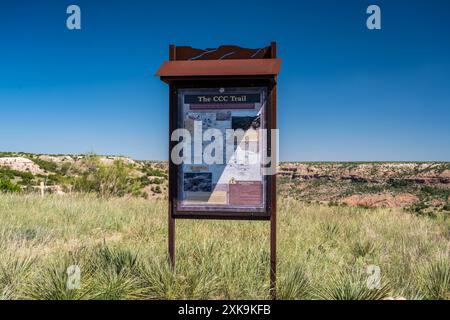 Palo Duro Canyon SP, TX, USA - 18. September 2022: Der CCC Trail Stockfoto