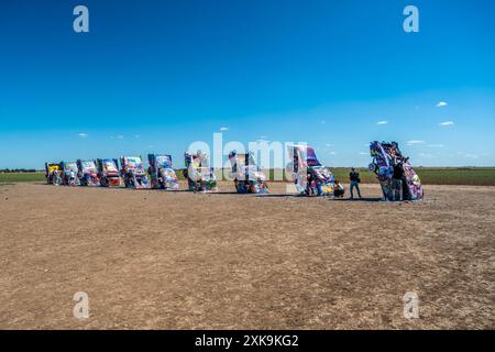 Amarillo, TX, USA - 18. September 2022: Die Cadillac Ranch Stockfoto