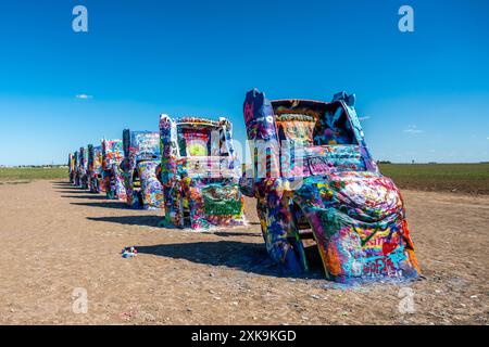 Amarillo, TX, USA - 18. September 2022: Die Cadillac Ranch Stockfoto