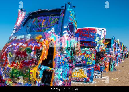 Amarillo, TX, USA - 18. September 2022: Die Cadillac Ranch Stockfoto