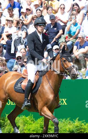 Dinard, Frankreich. 21. Juli 2024, CSI Grand Prix Rolex de la ville de Dinard, während der Jumping International de Dinard 2024, CSI 5 Equestrian Event am 21. Juli 2024 im Centre Equestre du Val Porée in Dinard, Frankreich - Foto Damien Kilani/DK Prod/DPPI Credit: DPPI Media/Alamy Live News Stockfoto