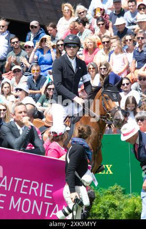 Dinard, Frankreich. 21. Juli 2024, CSI Grand Prix Rolex de la ville de Dinard, während der Jumping International de Dinard 2024, CSI 5 Equestrian Event am 21. Juli 2024 im Centre Equestre du Val Porée in Dinard, Frankreich - Foto Damien Kilani/DK Prod/DPPI Credit: DPPI Media/Alamy Live News Stockfoto