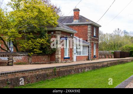 Clare stillgelegter Bahnhof, Clare, Suffolk, England, Großbritannien Stockfoto