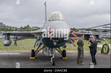 Farnborough, England, Großbritannien. Juli 2024. Die Farnborough International Airshow findet ab dem 22-26. Juli 2024 statt und zeigt in dieser weltweit führenden Flugschau globale Luft- und Raumfahrt- und Verteidigungssektoren. Quelle: Malcolm Park/Alamy Live News Stockfoto