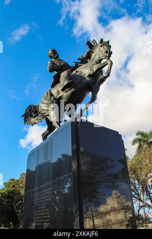 Reiterstatue in Hommage an José Martí, kubanischer Held und Verteidiger der Unabhängigkeit von Spanien, Havanna Stockfoto