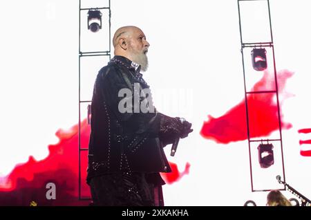 Rob Halford von Judas Priest trat beim Release Athens Festival in Plateia Nerou/Griechenland im Juli 2024 auf Stockfoto