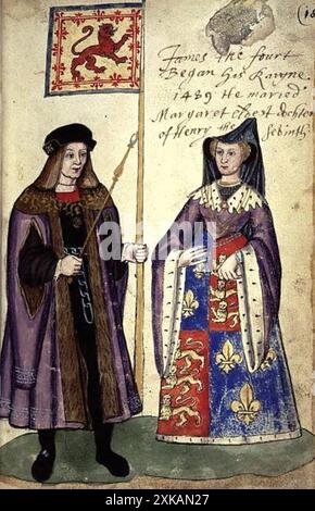 KÖNIG JAKOB IV. Von Schottland mit seiner Frau Margaret Tudor, Tochter Heinrichs VIII Stockfoto