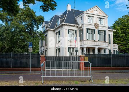 Den Haag, Niederlande, 21.07.2024, Gebäude der Botschaft der Russischen Föderation in den Niederlanden Stockfoto