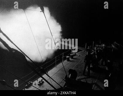 Deutsches Außenpostboot im Kampf. Undatiertes Foto. [Automatisierte Übersetzung] Stockfoto