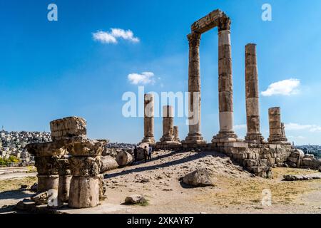 Römischer Tempel des Herkules, Zitadelle, Amman, Jordanien Stockfoto