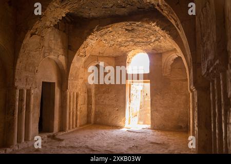 Qasr Al-Harranah, Umayyaden-Wüstenburg, vor 710 n. Chr., Al-Azraq Highway, Jordanien Stockfoto