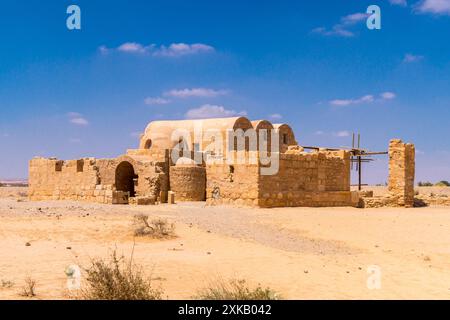 Qasr Al-Amra, Umayyaden Wüstenburg Hamam Badehaus, 720er-740er Jahre CE, Jordanien. Stockfoto