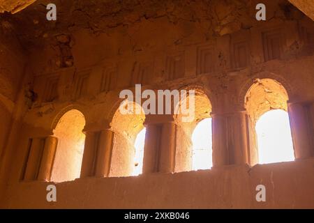 Qasr Al-Harranah, Umayyaden-Wüstenburg, vor 710 n. Chr., Al-Azraq Highway, Jordanien Stockfoto