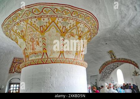 Fresken im junggotischen Stile 1250-1300, bei Restaurierung 1960 freigelegt. *** Fresken im neogotischen Stil von 1250 1300, entdeckt bei der Restaurierung 1960 Stockfoto