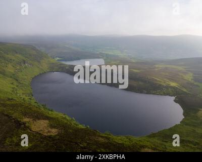 Luftaufnahme des Lough Bray Stockfoto