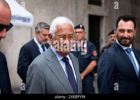 Rom, Rm, Italien. Juli 2024. ANTONIO LUIS SANTOS da COSTA erreicht Palazzo Chigi für sein Treffen mit Giorgia Meloni, der italienischen Premierministerin. (Kreditbild: © Marco Di Gianvito/ZUMA Press Wire) NUR REDAKTIONELLE VERWENDUNG! Nicht für kommerzielle ZWECKE! Quelle: ZUMA Press, Inc./Alamy Live News Stockfoto