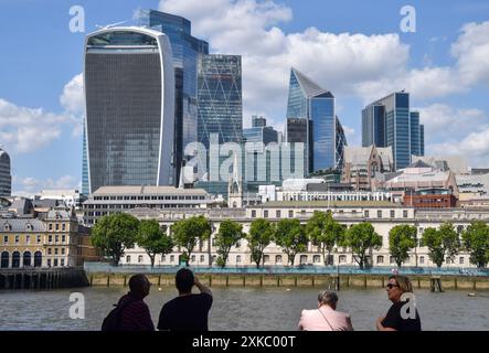 London, Großbritannien. Juli 2024. Blick auf die Skyline der City of London, das Finanzviertel der Hauptstadt. Quelle: Vuk Valcic/Alamy Stockfoto