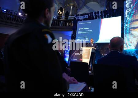 Ukrainischer Botschafter beim britischen General Valerii Zaluzhnyi sprach auf der Landkriegskonferenz 2024 des Royal United Services Institute (RUSI) im Church House in Westminster, Zentrum von London. Bilddatum: Montag, 22. Juli 2024. Stockfoto