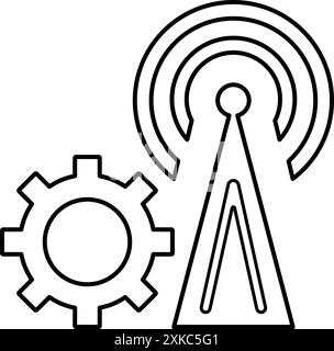 Symbol Für Telekommunikationsbranche. Vollständig editierbare Vektor-EPS für gedruckte Materialien und Infografiken, Web- oder andere Konstruktionsprojekte. Stock Vektor
