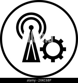 Symbol Für Telekommunikationsbranche. Vollständig editierbare Vektor-EPS für gedruckte Materialien und Infografiken, Web- oder andere Konstruktionsprojekte. Stock Vektor