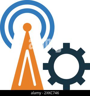 Symbol Für Telekommunikationsbranche. Vollständig editierbare Vektor-EPS für gedruckte Materialien und Infografiken, Web- oder andere Konstruktionsprojekte. Stock Vektor