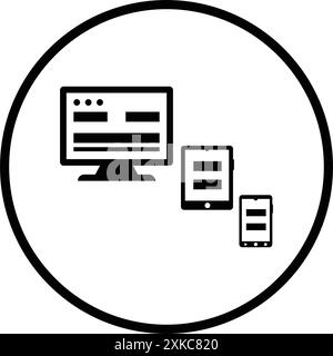 Responsive Web Design-Symbol. Symbol zur Verwendung in mobilen Apps, Printmedien und Webdesign oder allen Arten von Designprojekten. Stock Vektor