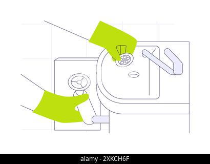 Einbau von Waschbecken und Toiletten abstraktes Konzept Vektordarstellung. Stock Vektor