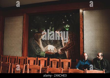 Innenraum des Litauischen Zimmers in der Cathedral of Learning, Pittsburgh, Pennsylvania, USA Stockfoto