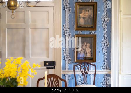 Das Innere von Grouseland, dem Wohnsitz von Präsident William Henry Harrison in Vincennes, Indiana, USA. Sie wurde von 1802 bis 2004 gebaut. Stockfoto